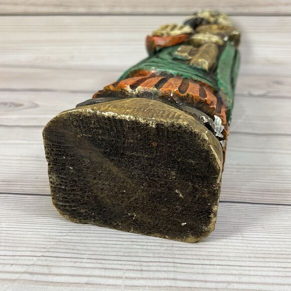 VTG St Peter w/Key Wooden Sculpture SANTOS 19” Hand Carved & Painted Holy Figure - Picture 6 of 16